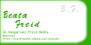beata freid business card